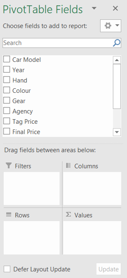 assignment for pivot table