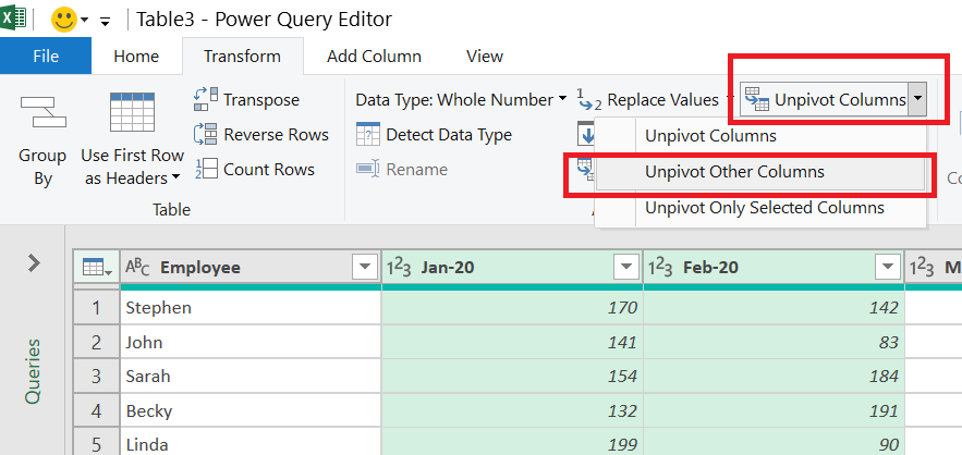 Power Query Average Two Columns