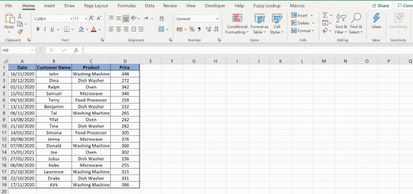 Filter Tool | Excel Practice Online