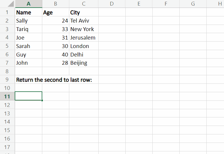 CHOOSEROWS Choose rows from a range or array Excel Practice Online